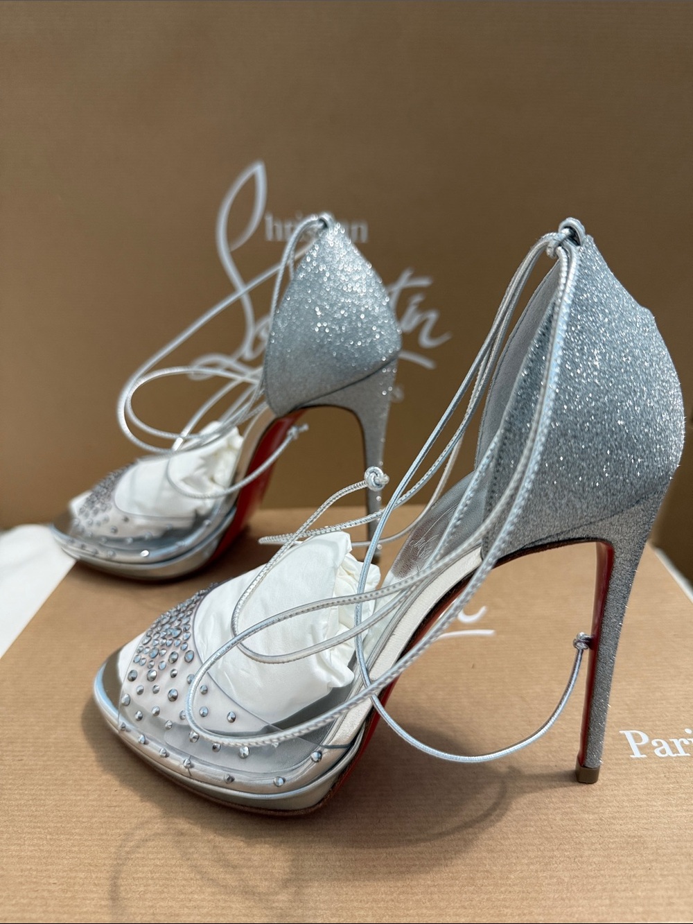 Christian Louboutin Brown Shoe Box and Bag - Picture 14 of 16
